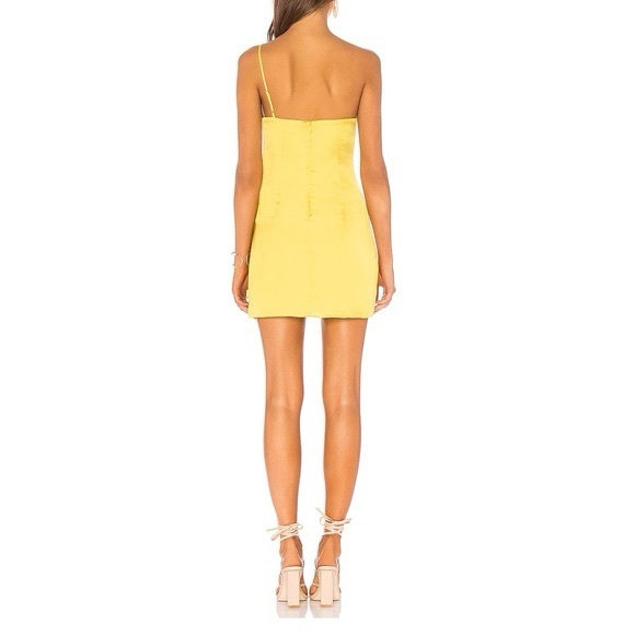 LOVERS + FRIENDS Karen Faux Wrap Skinny Strap One Shoulder,Chartreuse Mini, Sz S - Picture 3 of 12